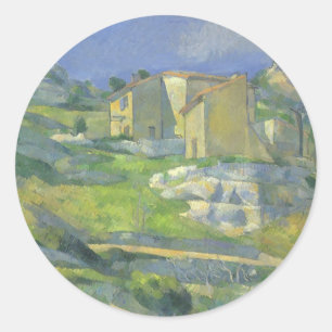 Sticker Rond Maisons en Provence par Paul Cezanne, Art Vintage