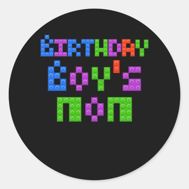 Sticker Rond Maître Constructeur Anniversaire Garçon's Maman Co (Devant)