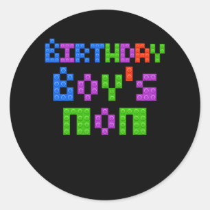 Sticker Rond Maître Constructeur Anniversaire Garçon's Maman Co