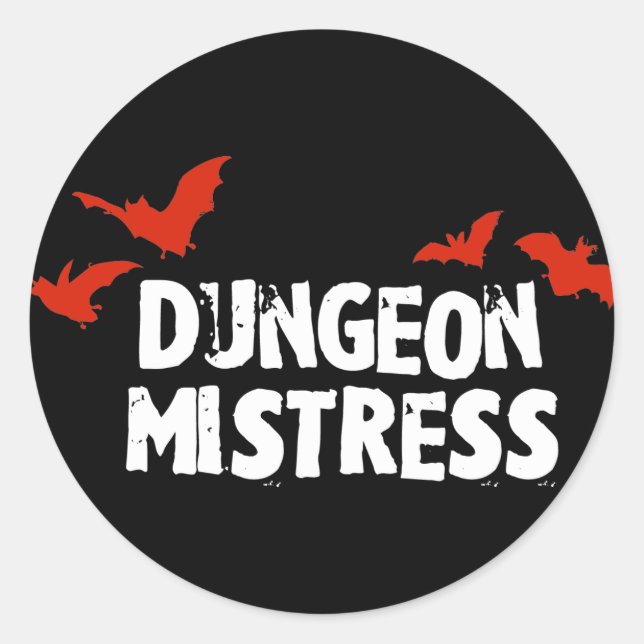 Sticker Rond Maîtresse de donjon (Devant)