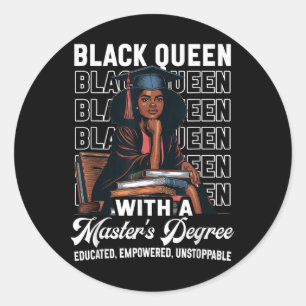Sticker Rond Maîtrise de la Reine noire Diplôme Mel instruit