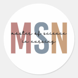 Sticker Rond Maîtrise en sciences de MSN en sciences infirmière
