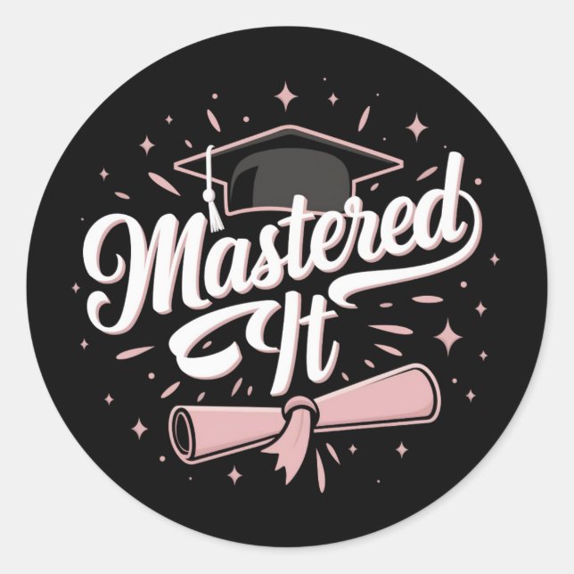 Sticker Rond Maîtrise Il Maîtrise Diplômé MBA (Devant)