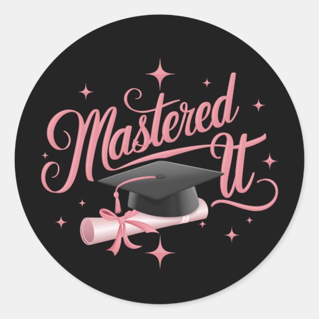 Sticker Rond Maîtrise Il Maîtrise Diplômé MBA (Devant)