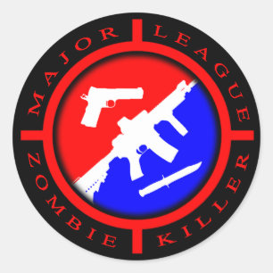 Sticker Rond Major League Zombie Killer - armes