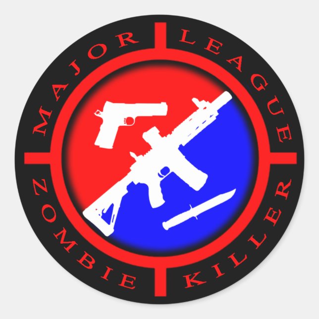 Sticker Rond Major League Zombie Killer - armes (Devant)