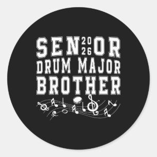 Sticker Rond Major senior de la batterie frère diplômé de la pr