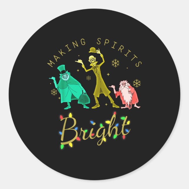 Sticker Rond Making Srits Bright Christmas Retro Groovy Christm (Devant)