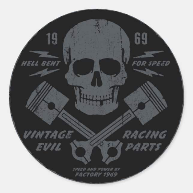 Sticker Rond Mal vintage 012A (Devant)