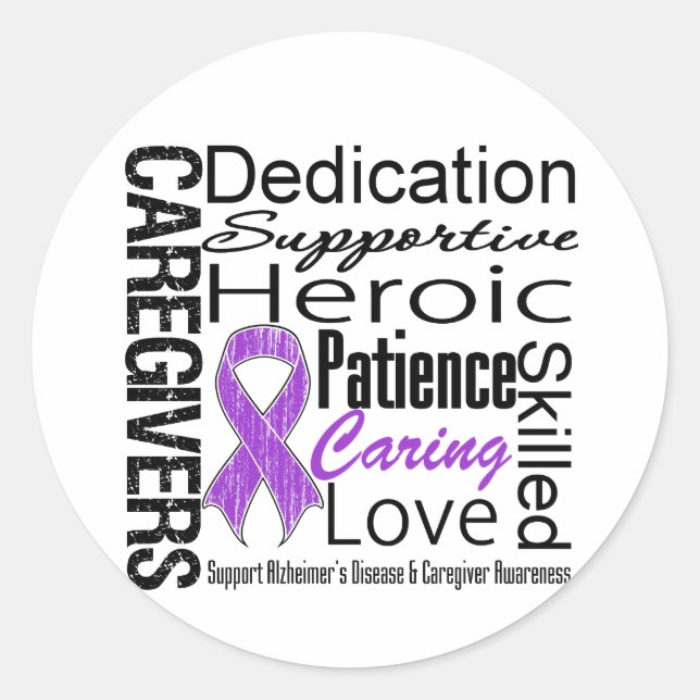 Sticker Rond Maladie d'Alzheimer - Collage des aidants naturels (Devant)