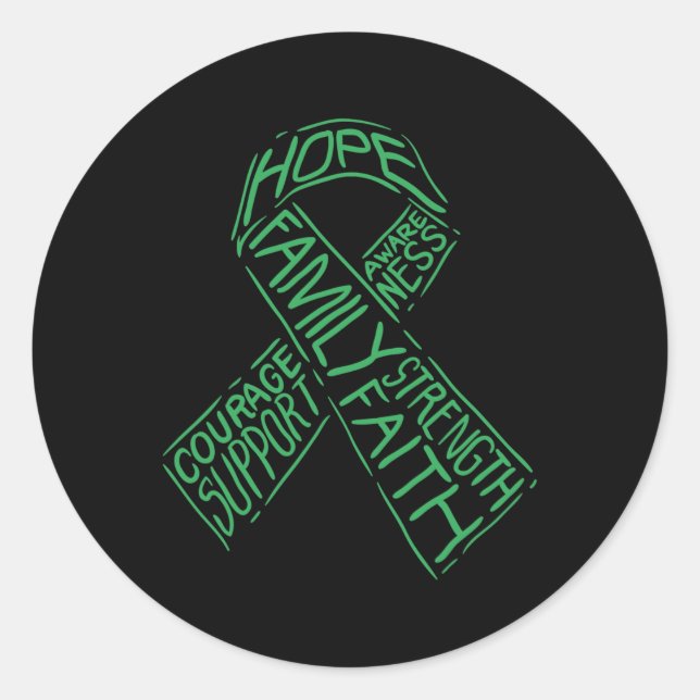 Sticker Rond Maladie de sensibilisation à la santé mentale Mots (Devant)