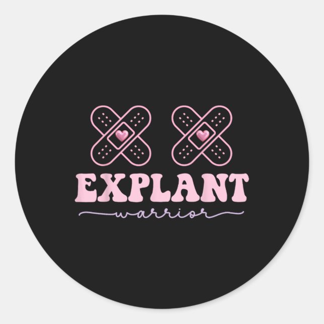 Sticker Rond Maladie des implants mammaires de l'Explante Sensi (Devant)