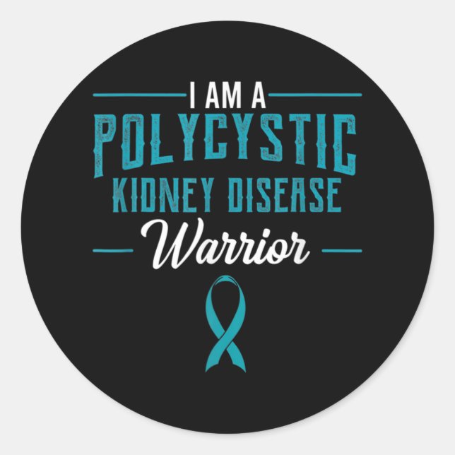 Sticker Rond Maladie du rein Pkd Guerrier Pckd Sensibilisation  (Devant)