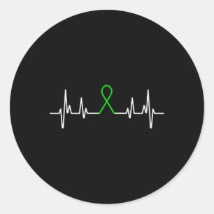 Sticker Rond Maladie mentale Ruban vert Santé mentale Lauréats