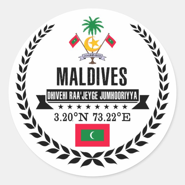 Sticker Rond Maldives (Devant)