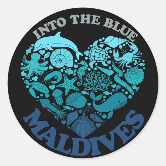 STICKER ROND MALDIVES (Devant)