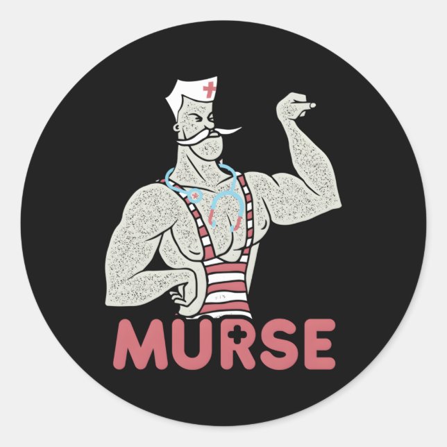 Sticker Rond Male Nurse Murse (Devant)