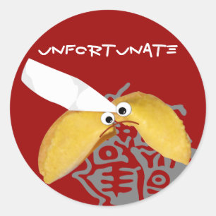 Sticker Rond 'malheureux' biscuit chinois humoristique