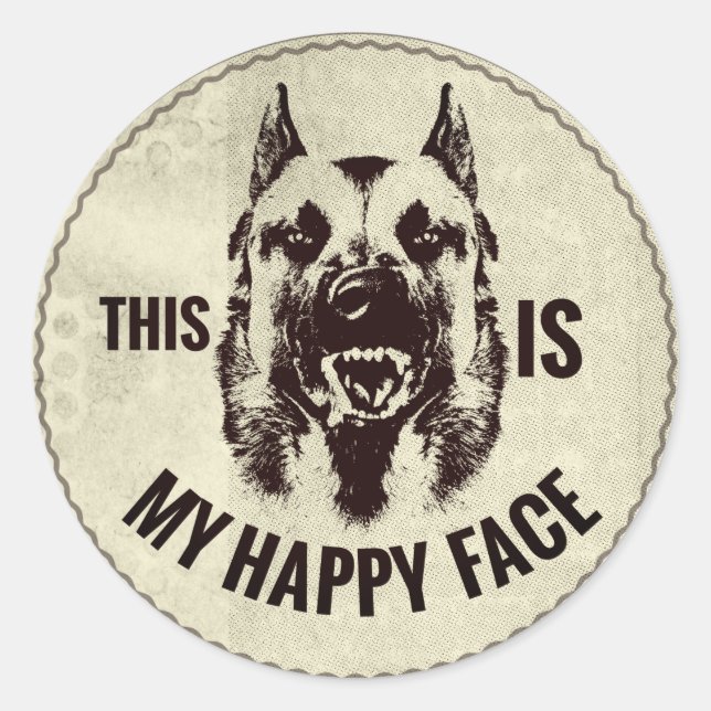 Sticker Rond Malinois - Berger belge -Mechelaar -Maligator (Devant)