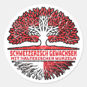 Sticker Rond Maltaise Suisse Arbre Racine