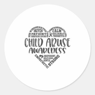 Sticker Rond Maltraitance des enfants, sensibilisation à la mal
