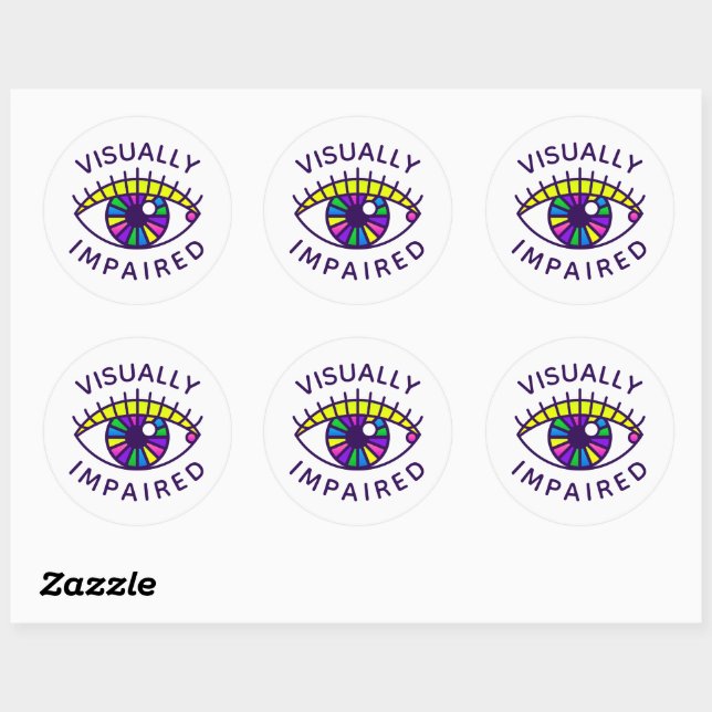 Sticker Rond Malvoyants Faible Vision Perdre la conscience aveu (Feuille)