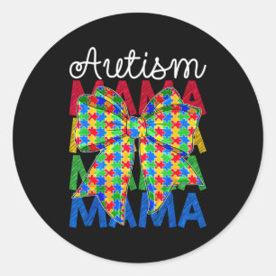 Sticker Rond Mama autiste journée de sensibilisation à l'autism