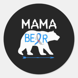 Sticker Rond Mama Bear Type One Diabète Sensibilisation