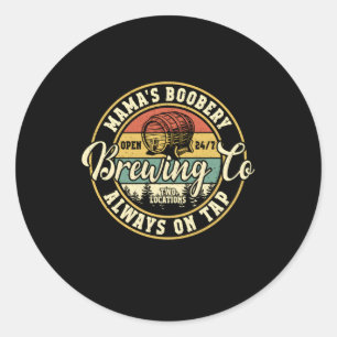 Sticker Rond Mama Boobery Brasserie allaitante Nouvelle maman B