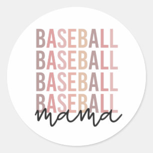 Sticker Rond Mama de baseball   Cadeaux de maman de baseball