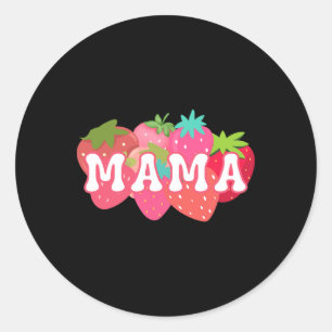 Sticker Rond Mama Du Berry Premier Anniversaire Fraise Matchi