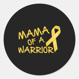 Sticker Rond Mama D'Un Guerrier Sensibilisation Au Cancer Chez