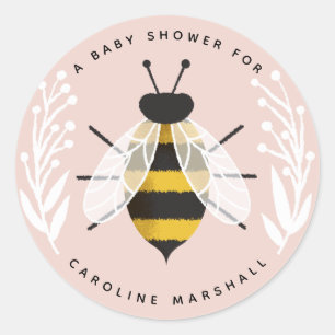 Sticker Rond Mama to Bee Baby Girl Shoker