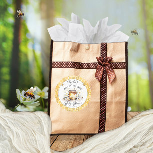 Sticker Rond Mama to Bee Flowers and Bees Baby shower de miel