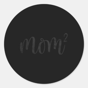 Sticker Rond Maman2 Maman Carrée Mère De Deux Jumeaux Mère Mère