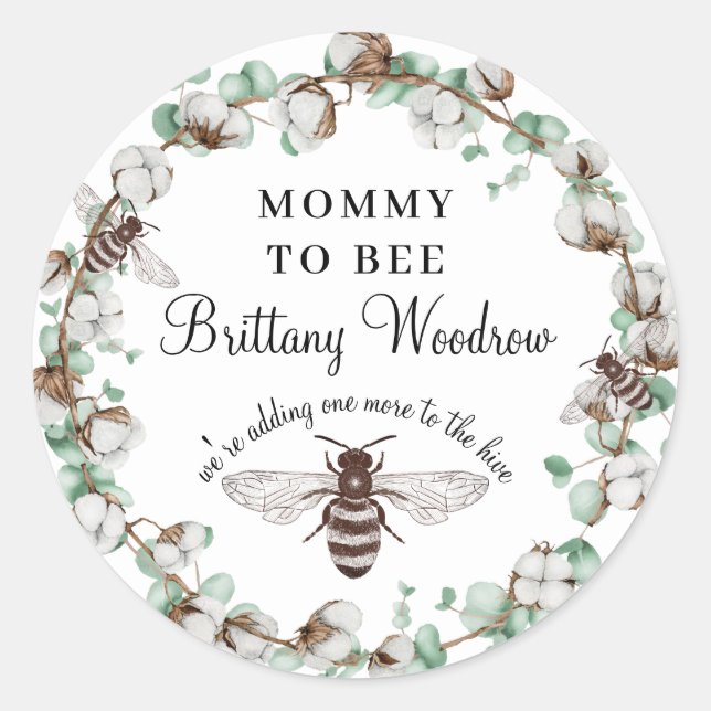 Sticker Rond Maman À Être Baby shower (Devant)