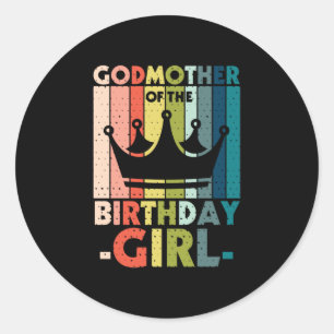 Sticker Rond Maman Art Godmère De La Fille Anniversaire