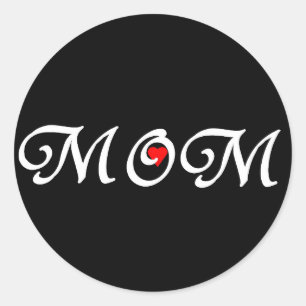 Sticker Rond Maman au coeur rouge