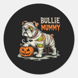 Sticker Rond Maman Bullie Halloween Bouledogue