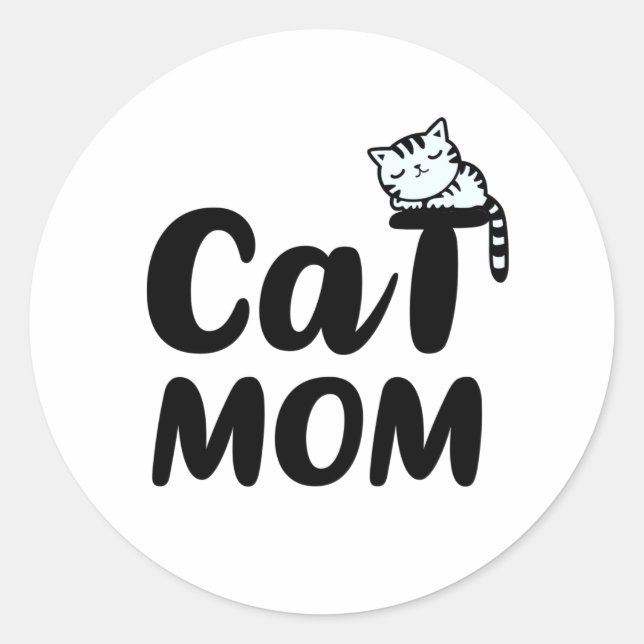 Sticker Rond maman chat (Devant)