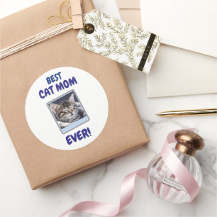 STICKER ROND MAMAN CHAT PERSONNALISÉE FÊTE DES MÈRES JOURNÉE CH