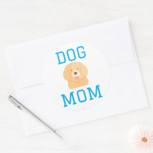 Sticker Rond Maman Chien Papa Chien Amoureux des Animaux de Com