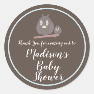 Sticker Rond Maman chouette mignonne et remerciement pour la do