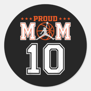 Sticker Rond Maman de baseball fière numéro 10 personnalisée