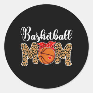Sticker Rond Maman de baseball Léopard Jour de match Drôle de f
