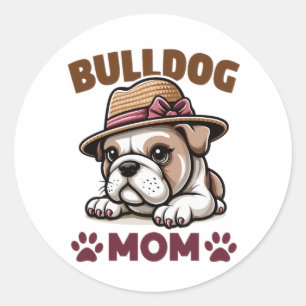 Sticker Rond Maman de Bulldog