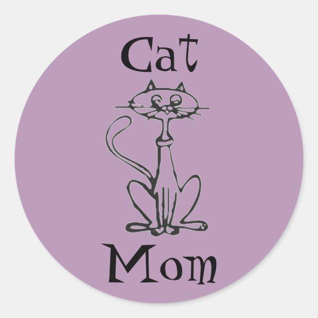 Sticker Rond Maman de chat (Devant)
