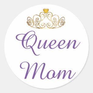 Sticker Rond Maman de la Reine avec le diadème