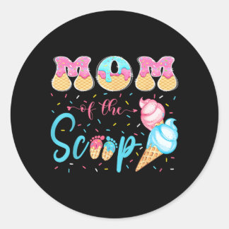 Sticker Rond Maman de la révélation du sexe de glace à la crème