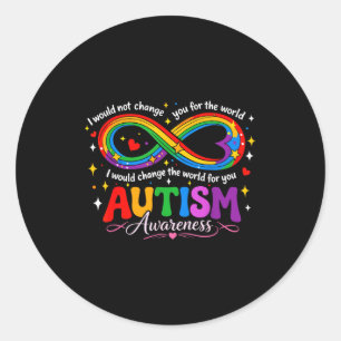 Sticker Rond Maman de la sensibilisation à l'infini de l'autism
